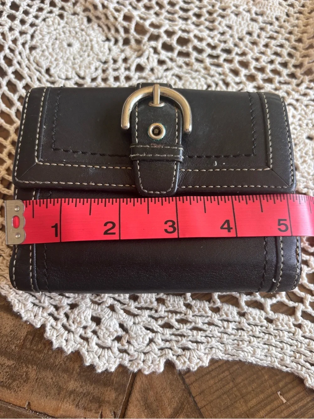COACH VINTAGE Y2K BIFOLD BLACK WALLET CLASSIC STITCH DETAIL